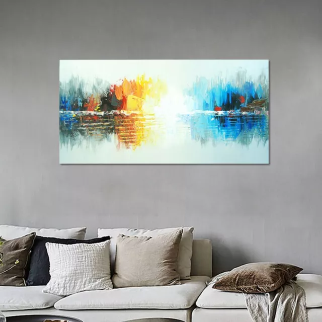 Abstract Handmade Art Canvas Oil Painting Wall Home Decor - Framed Reflection