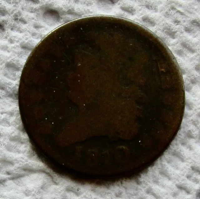 1810 1/2C Classic Head Half Cent Early Rare Key Date Well Worn Full Date Brown