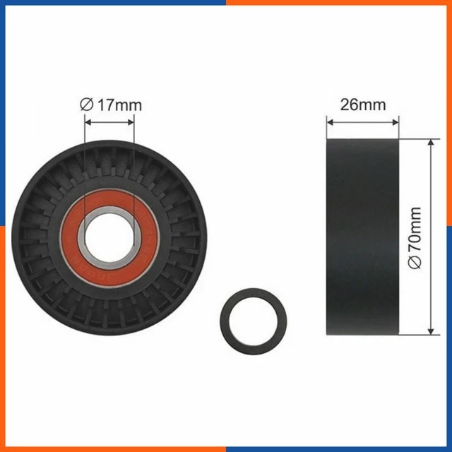 Galet tendeur de courroie d'accessoire pour BMW | 11287516897, PB5255, 28400