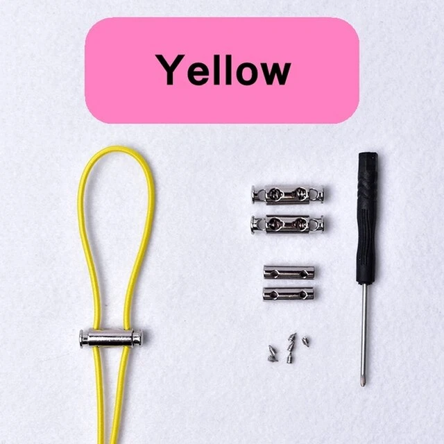 1Pair Elastic Buckle Shoelaces No Tie Shoelaces Metal Lock Button Shoelace Kids