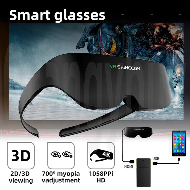 Smart VR Glasses Panoramic Head-mounted View Home HD Screen Projection Glasses