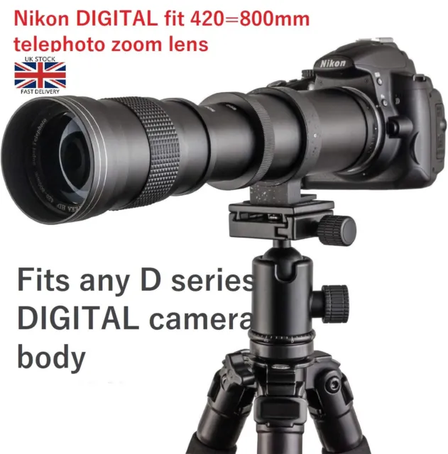 Nikon Digital Fit 420 800 mm obiettivo SUPER TELEOBIETTIVO ZOOM per qualsiasi corpo serie D