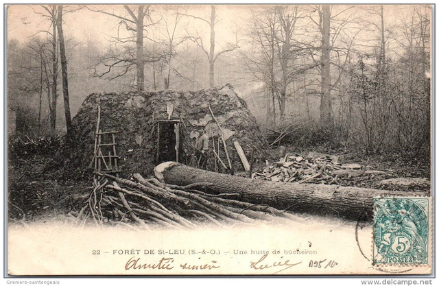 95 SAINT LEU LA FORET - une hutte de bucheron