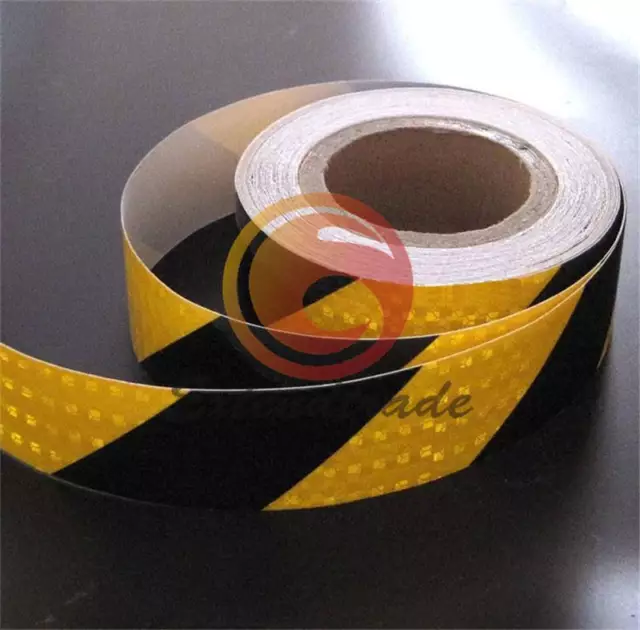 Yellow Black  Night Reflective Safety Warning Conspicuity 3M Tape Film Sticker