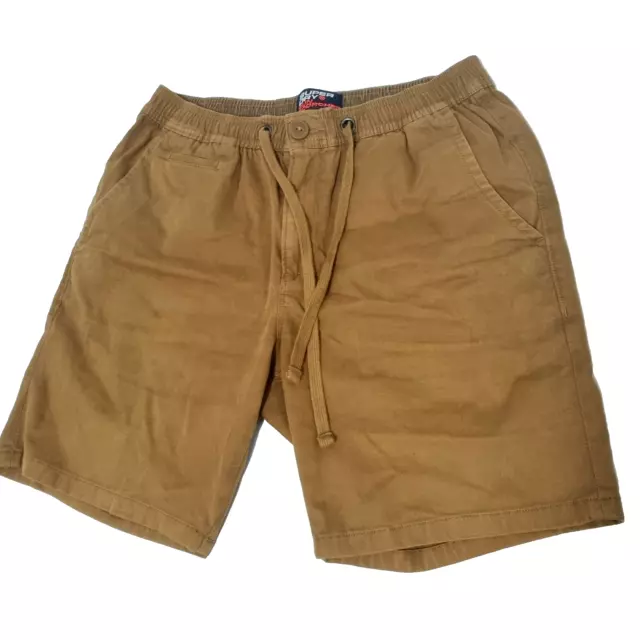 Superdry Sun Scorched Chino Shorts Mens Size M Medium Brown Solid