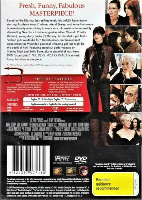Devil Rays DEVIL WEARS PRADA DVD (2006) Anne Hathaway David Frankel (DIR) £3.44 ...
