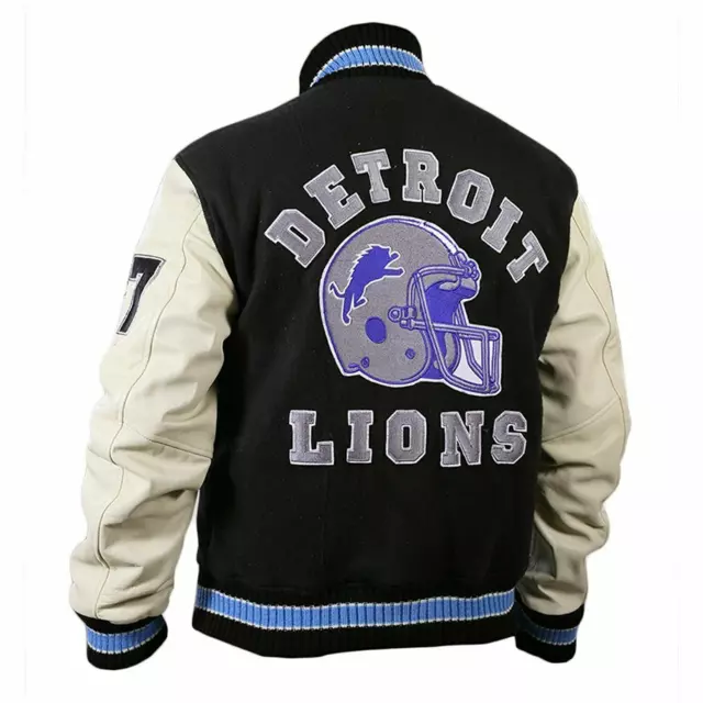 Axel Foley Beverly Hills Cop Detroit Lions Wool With Leather Sleeves Jacket