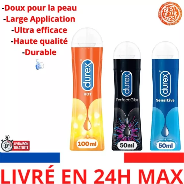 Durex - Lot de 3 Gels Lubrifiants intimes - 1 Gel Hot Chauffant Stimulant 100ml