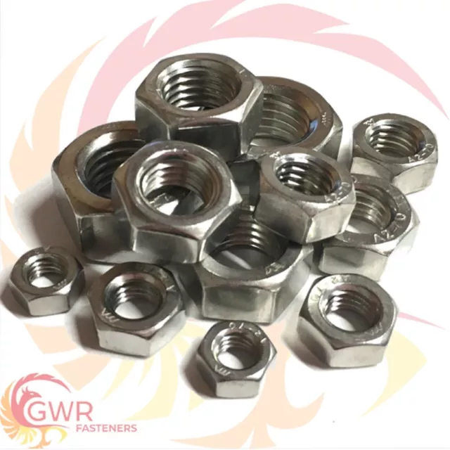 M4 M5 M6 M8 M10 M12 A2 Stainless Steel Hex Left Hand Thread Hexagon Full Nuts