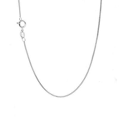 Solid 14k White Gold BOX Chain 14kt box necklace Made in ITALY **HIGH QUALITY**