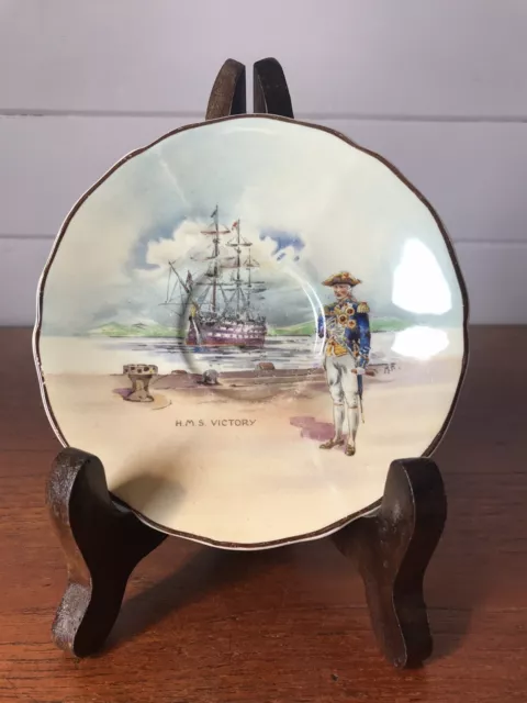 Royal Doulton Historic England HMS Victory Lord Nelson Orphan Saucer Aus Design