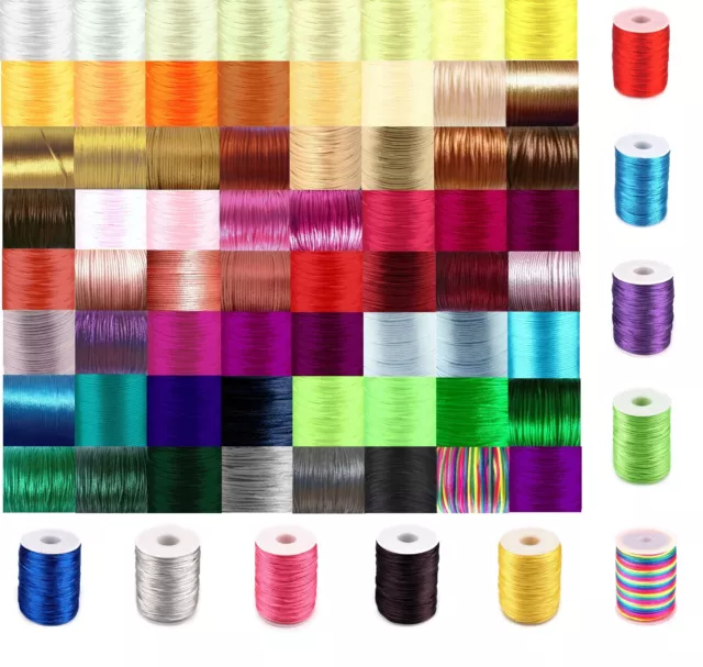Silky Rattail Cord 2mm Satin Thread Kumihimo Macrame 2m/pack BUY 5 GET 5 FREE