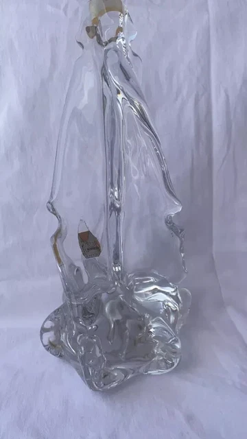 Pied De Lampe Vintage En Cristal Signé DAUM – Style Contemporain – Bon état