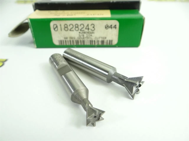 Pair Of New! Fkd Hss Dovetail Cutters 3/8" X 60° X 3/8" & 1/2" X 60° X 3/8"