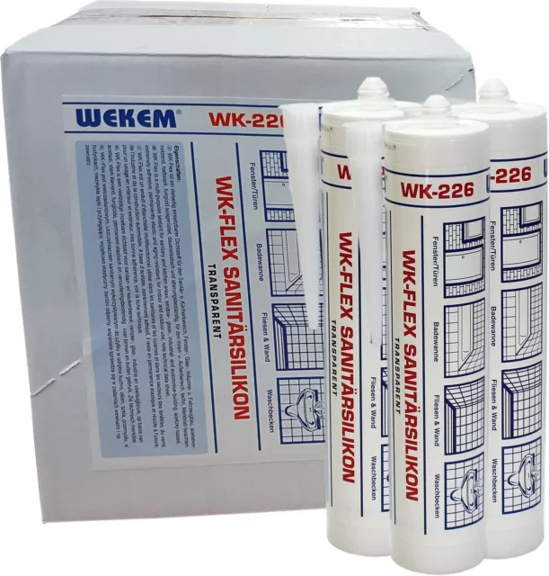 WEKEM WK 226 Wk-Flex Silicone pour Sanitaires Transparent 12x 310 ML EUR  75,43 - PicClick FR
