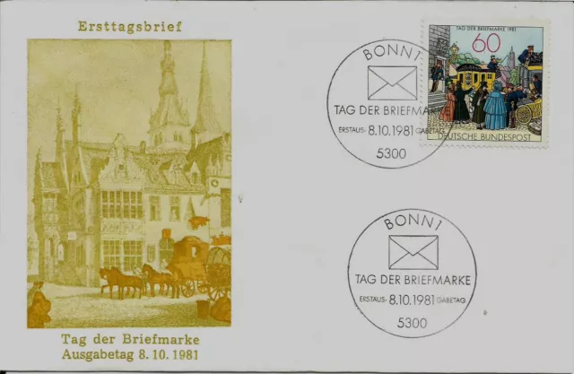 BRD FDC MiNr 1112 (4) "Tag der Briefmarke 1981" -Philatelie-Post-Kutschen-Dienst