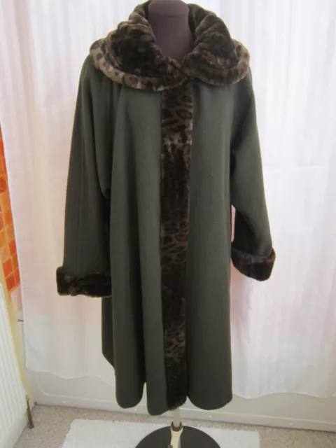 Vintage Tissavel genuine French Faux Fur & wool Coat brown size 14