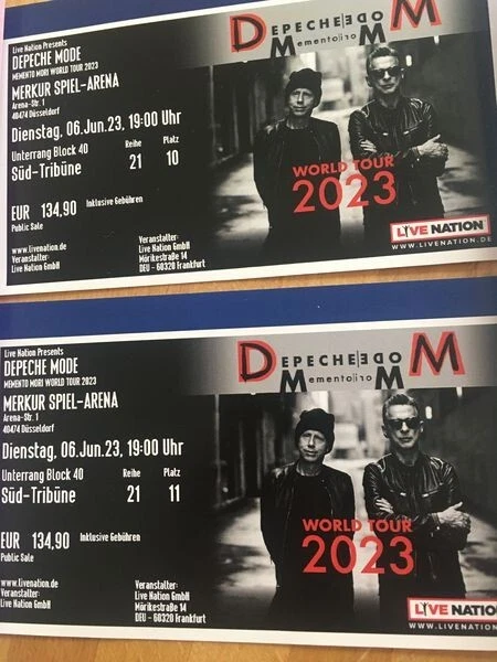 2x DEPECHE MODE Tickets Düsseldorf 06.06.2023 19.00 Uhr