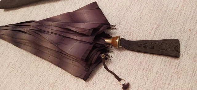 1940s CORDE sheathed umbrella bakelite detail, aquachute England