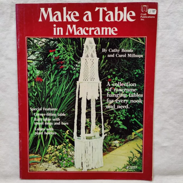 De colección 1978 HACER MESAS COLGANTES MACRAME Diseños Artesanales Libro 7257