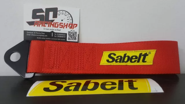 Sabelt Gancio Traino Racing Tuning Stoffa Nastro Laccio Acciaio Tow Strap Rosso