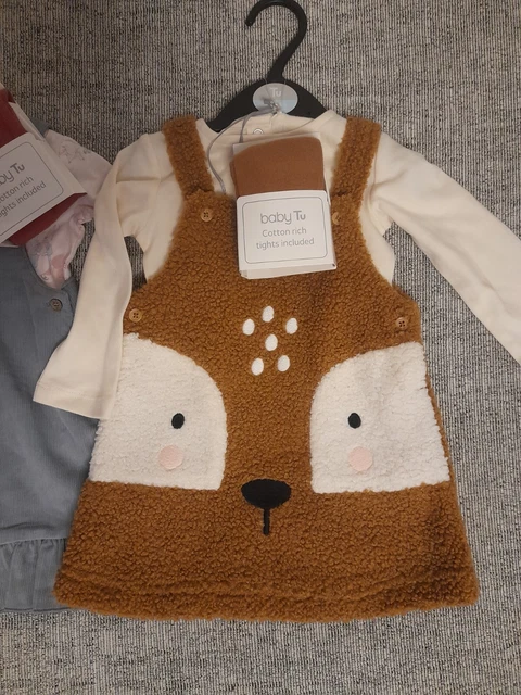 Baby Girls Bnwot Dress Sets Outfits Clothes Bundle 6-9 Months tights bodysuits 3