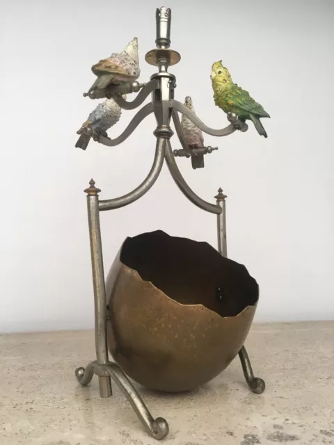 Antique  Vienna Cold Painted Bronze Parrot Cockatoo Bird Bonbonnier