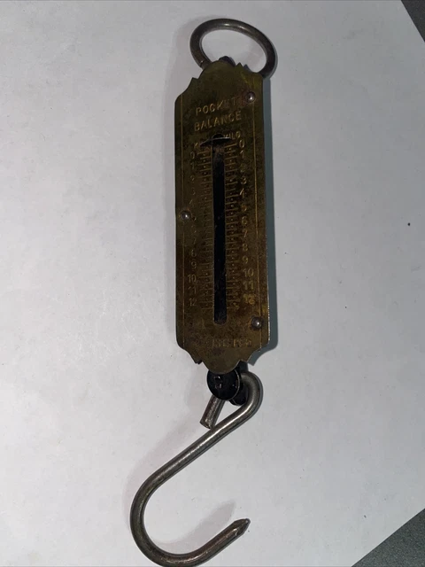 Alte Wildwaage, Zugwaage, Hängewaage - Pocket Balance bis 12kg