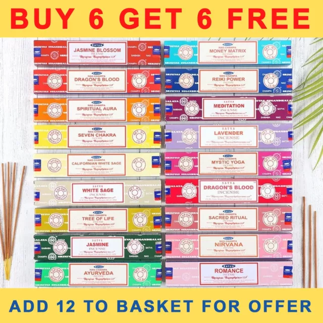 🔥 Satya Incense Sticks Genuine Nag Champa 15g Pick & Mix Scents Joss Insence