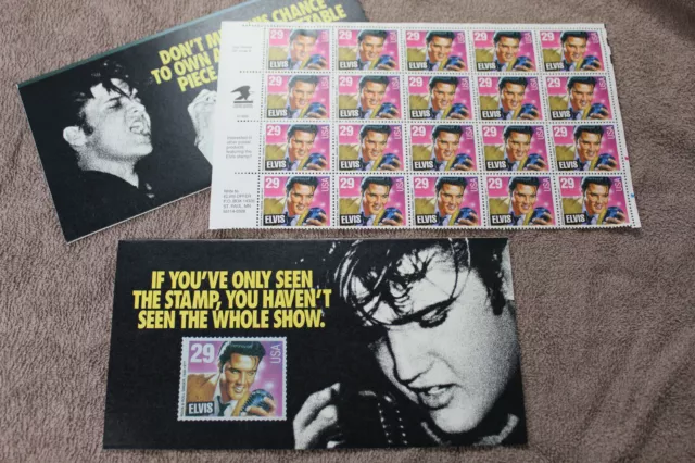 Elvis Presley Stamps, 1 Sheet of 20 1992 Elvis Presley Stamps w/Postal Booklets