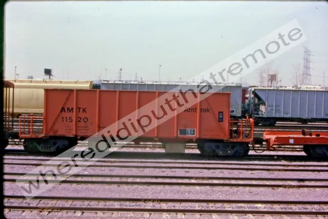 Original Slide Amtrak AMTK 11520 Gondola 4-1996 Proviso ILL