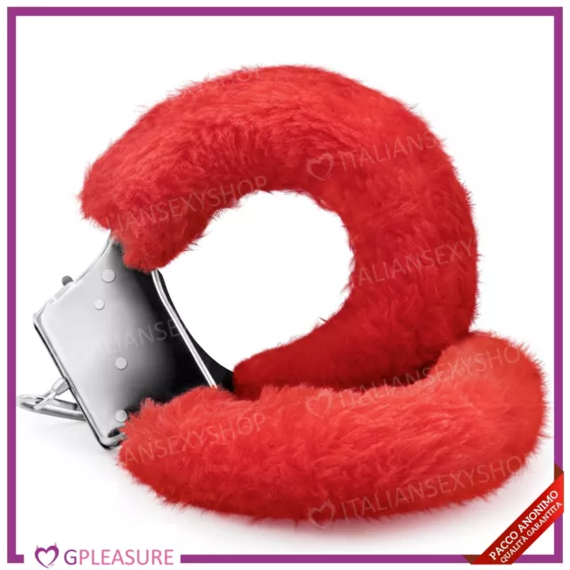 Manette Sexy in Metallo Imbottite con Peluche - Doppia Chiave per Bondage BDSM