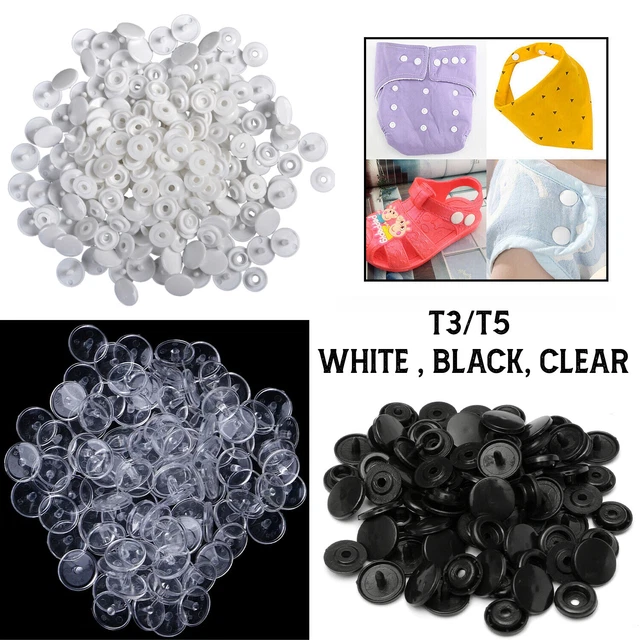KAM SNAPS PLASTIC Black White Clear T3 T5 Press Studs Button Fasteners Clothes £42.39 PicClick UK