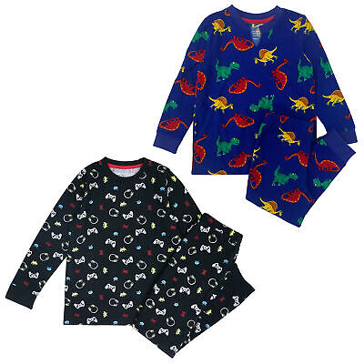 Boys 1 Pack Pyjamas Fleece Cosy Supersoft Nightwear Monster Pjs 2 Yrs-13 Yrs