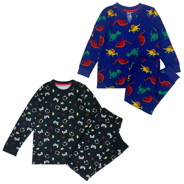 Boys 1 Pack Pyjamas Fleece Cosy Supersoft Nightwear Monster Pjs 2 Yrs-13 Yrs