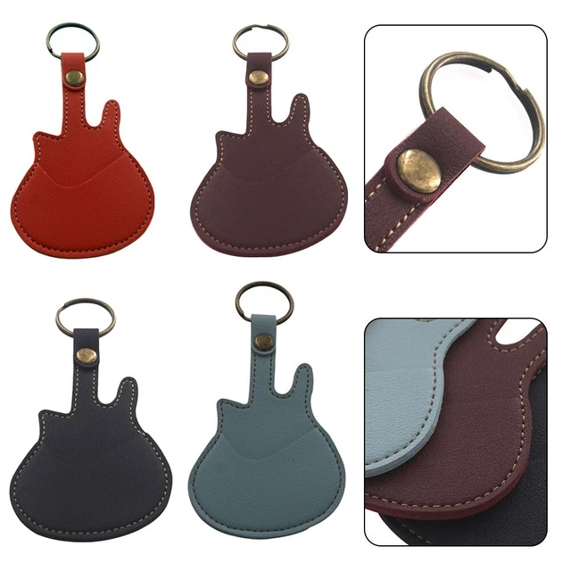 Étui porte-clés pour guitare | Sac porte-clés en cuir souple | Sac profession