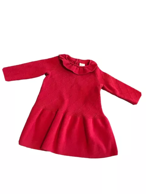 H&M Baby Girl - Long Sleeves Red Dress - Knit - 3 - 6 Months