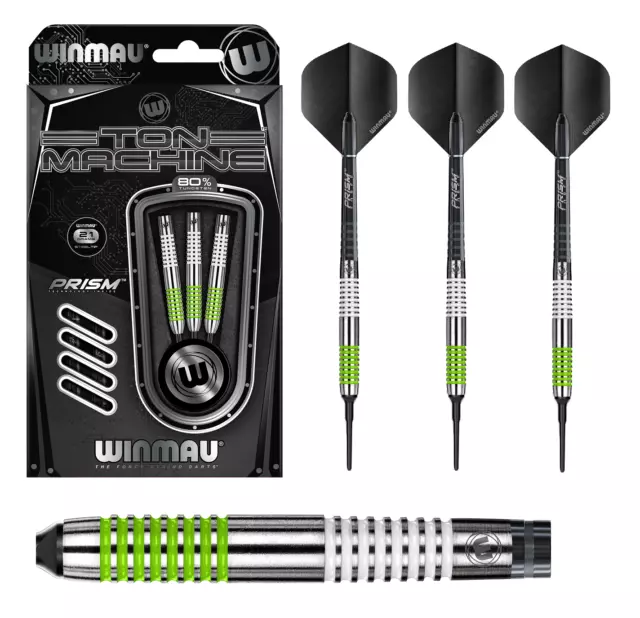 Winmau Darts - Ton Machine 80% Tungsten 18g (Soft Dart) 3 Dartpfeile NEU & OVP