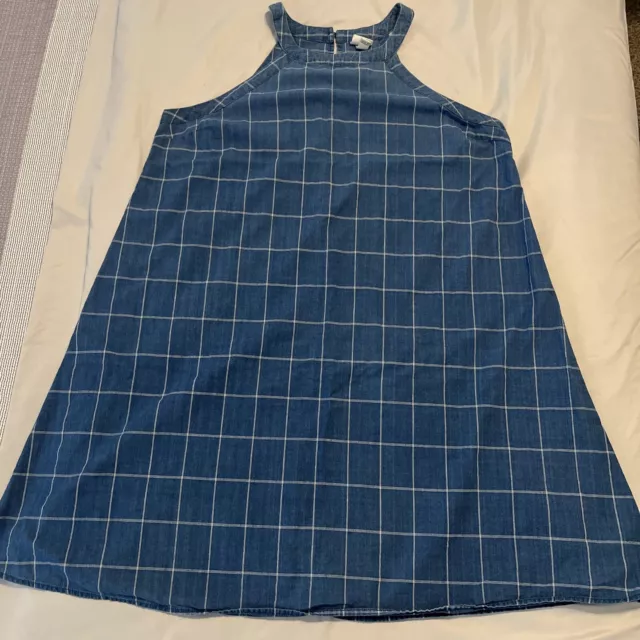 Women's Sleeveless Sundress - A New Day™ Blue Checked Size XL