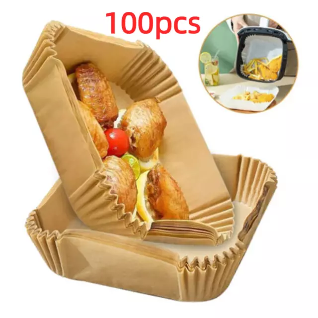 100stk Backpapier für Air fryer Friteuse Heißluftfritteuse Grill Backofen