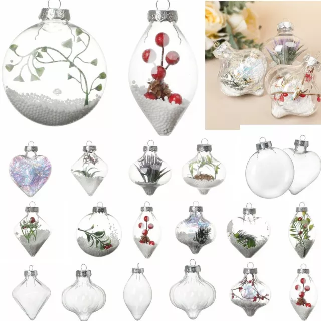Plastic Fillable Candy Box Christmas Tree Decoration Transparent Balls