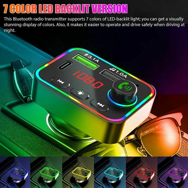 Bluetooth5.0 Transmetteur Fm Pd USB 12V ~24V 1W 1pc 50x37.8x87mm Aux Adaptateur