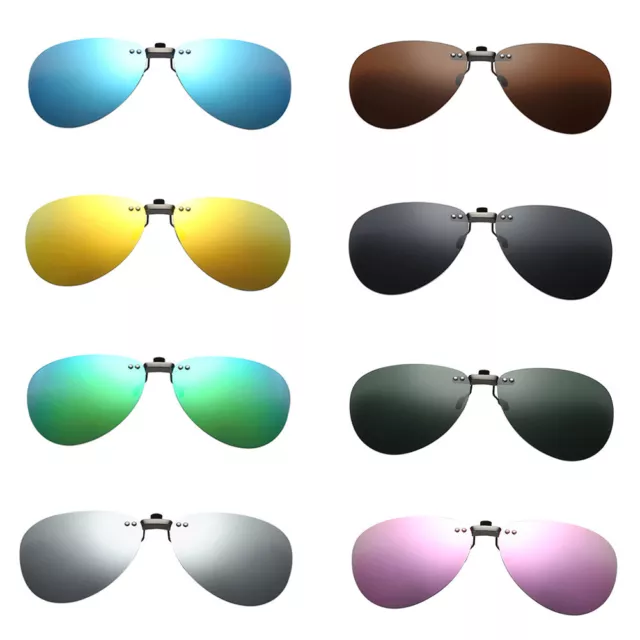 Unisex Metal Driving Sunglasses Myopia Vision Glasses Clip-On Polarizing UV400 T