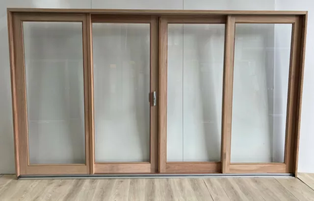 Timber Bi Parting Sliding Door 2100h x 3560w  SINGLE GLAZED