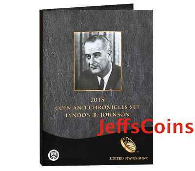 ✯ 2015 Lyndon B Johnson Coin and Chronicles Set Reverse Proof ✯ AX4 Presidential