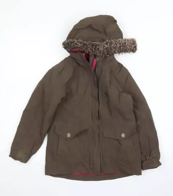 Quechua Girls Brown Parka Coat Size 6 Years Zip