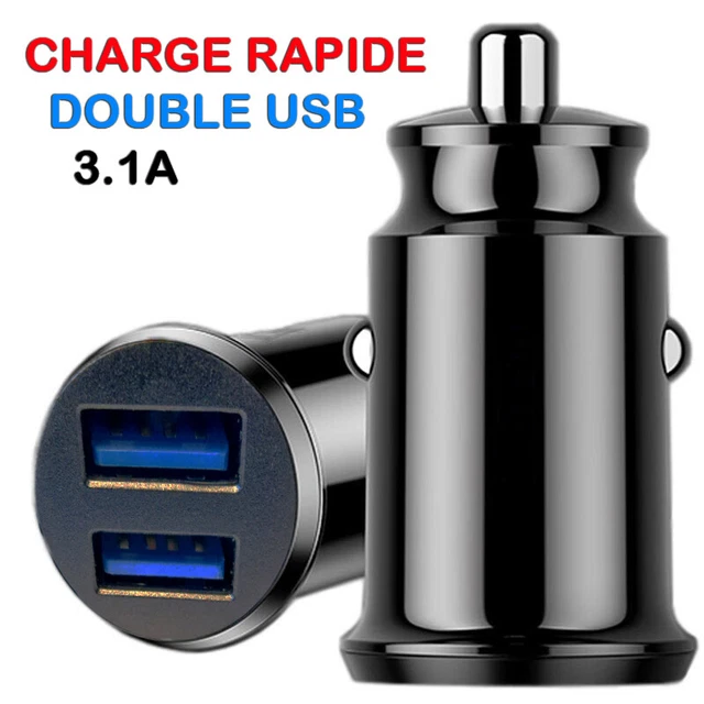 Chargeur Voiture Allume Cigare rapide Double port USB 3.1A pour Samsung Android