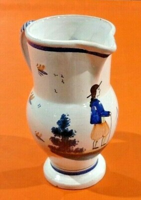 décor breton B2} Tasse & Soucoupe FAIENCE DE QUIMPER HB 
