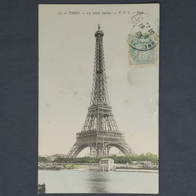 CPA Carte Postale Ancienne Paris- La Tour Eiffel- Datée 1905