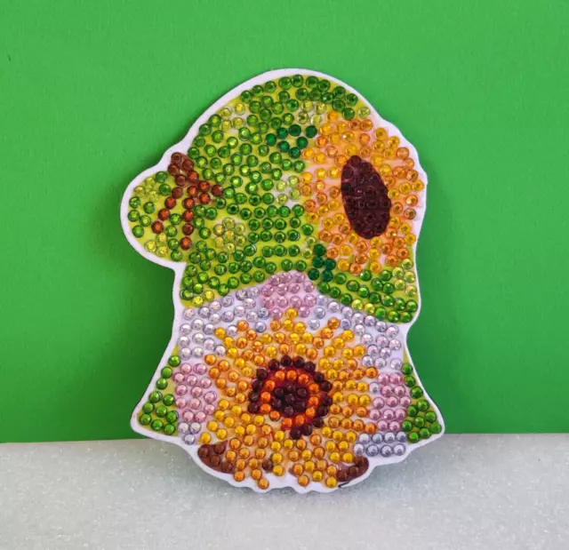 Diamond Art Painting SUNFLOWER Gnome Handmade by BELLFROGGIE #3 Magnet